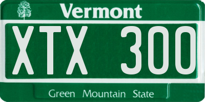 VT license plate XTX300