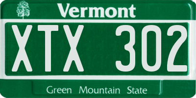 VT license plate XTX302