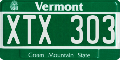 VT license plate XTX303