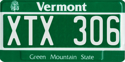 VT license plate XTX306