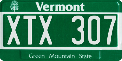 VT license plate XTX307