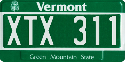 VT license plate XTX311