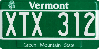 VT license plate XTX312
