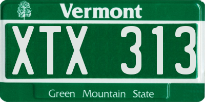 VT license plate XTX313