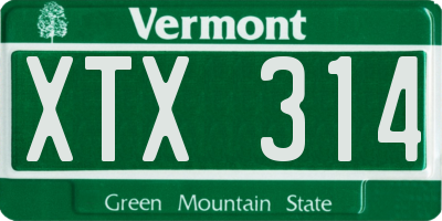VT license plate XTX314