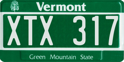 VT license plate XTX317