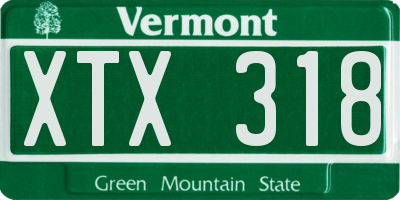 VT license plate XTX318
