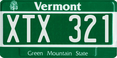 VT license plate XTX321