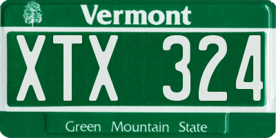 VT license plate XTX324