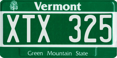 VT license plate XTX325