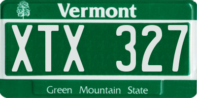 VT license plate XTX327