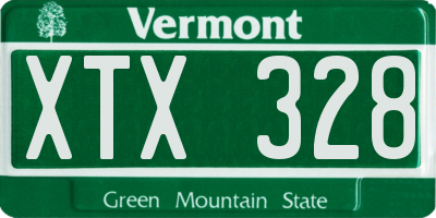VT license plate XTX328