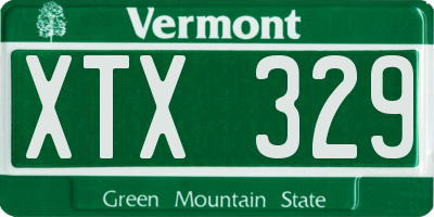 VT license plate XTX329