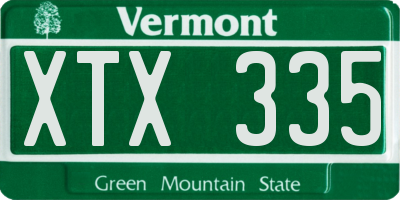 VT license plate XTX335