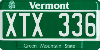 VT license plate XTX336