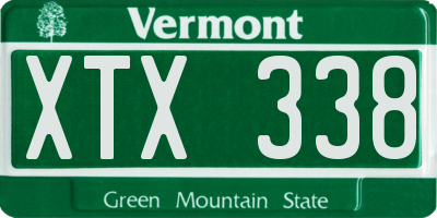 VT license plate XTX338