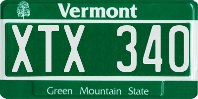 VT license plate XTX340
