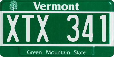 VT license plate XTX341