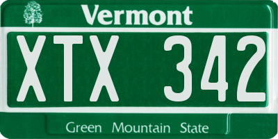 VT license plate XTX342