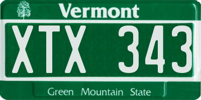 VT license plate XTX343