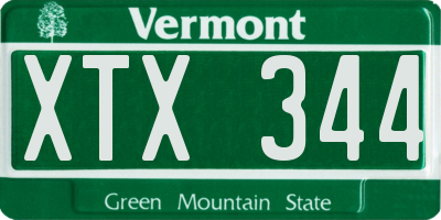 VT license plate XTX344