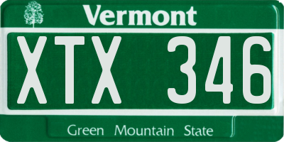 VT license plate XTX346