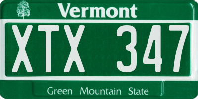 VT license plate XTX347