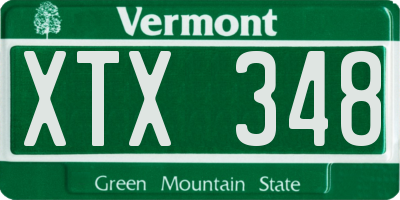 VT license plate XTX348