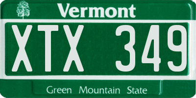 VT license plate XTX349