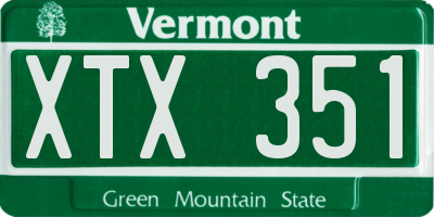 VT license plate XTX351