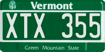 VT license plate XTX355