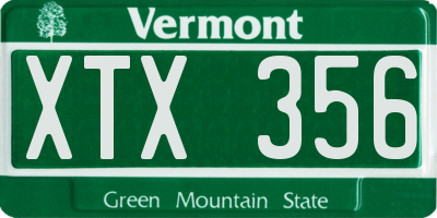 VT license plate XTX356