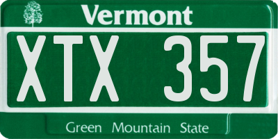 VT license plate XTX357
