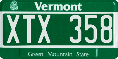 VT license plate XTX358