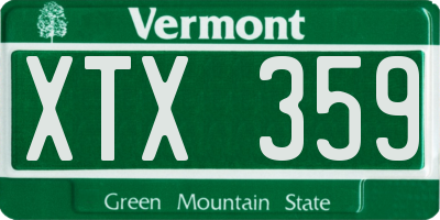 VT license plate XTX359