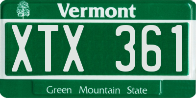VT license plate XTX361