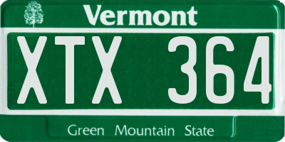 VT license plate XTX364