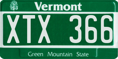 VT license plate XTX366