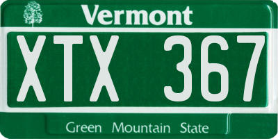 VT license plate XTX367