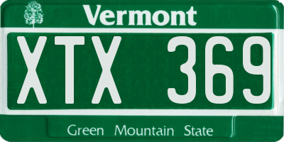 VT license plate XTX369