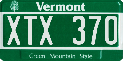 VT license plate XTX370