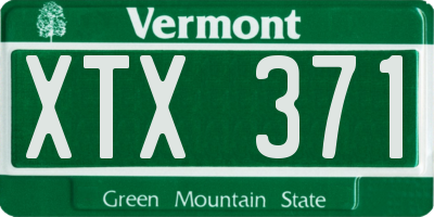 VT license plate XTX371