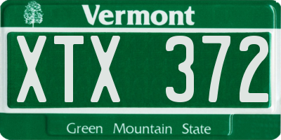 VT license plate XTX372