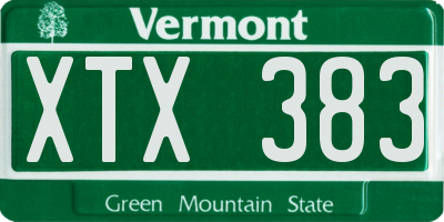 VT license plate XTX383