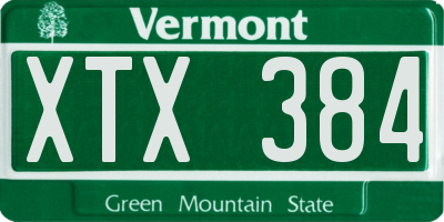 VT license plate XTX384