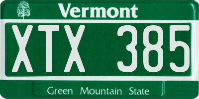 VT license plate XTX385