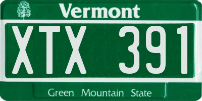 VT license plate XTX391