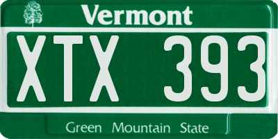 VT license plate XTX393
