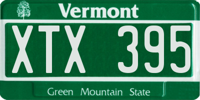 VT license plate XTX395