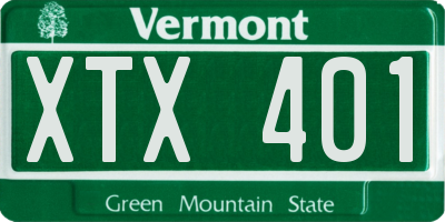 VT license plate XTX401